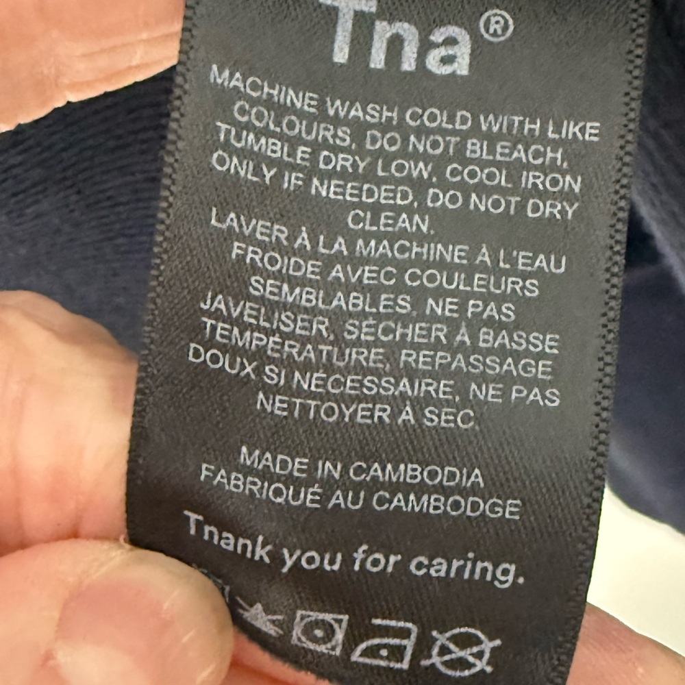 TNA Cozy AF Fleece Pullover Hoodie in Navy - Picture 4 of 10